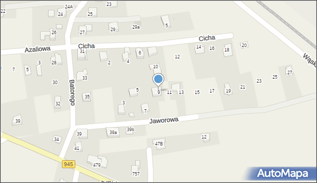 Łodygowice, Jaworowa, 9, mapa Łodygowice