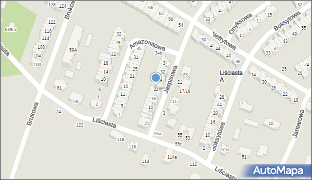 Łódź, Jaspisowa, 22, mapa Łodzi