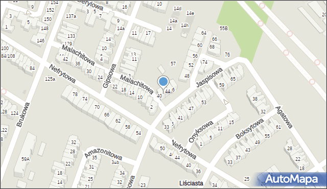 Łódź, Jaspisowa, 42, mapa Łodzi