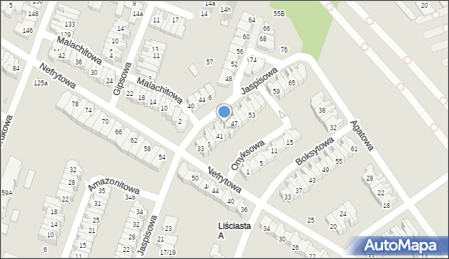 Łódź, Jaspisowa, 43, mapa Łodzi