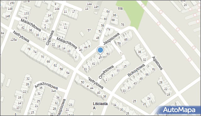 Łódź, Jaspisowa, 47, mapa Łodzi