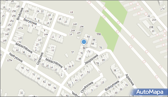 Łódź, Jaspisowa, 56, mapa Łodzi