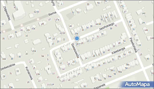 Łódź, Jasińskiego Jakuba, gen., 15, mapa Łodzi