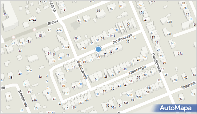 Łódź, Jasińskiego Jakuba, gen., 23, mapa Łodzi