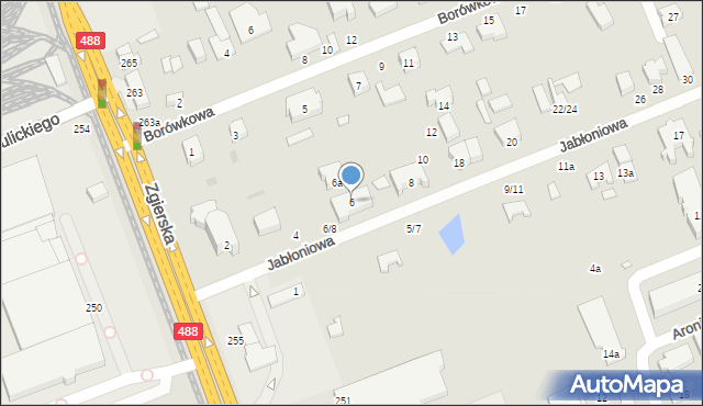 Łódź, Jabłoniowa, 6, mapa Łodzi