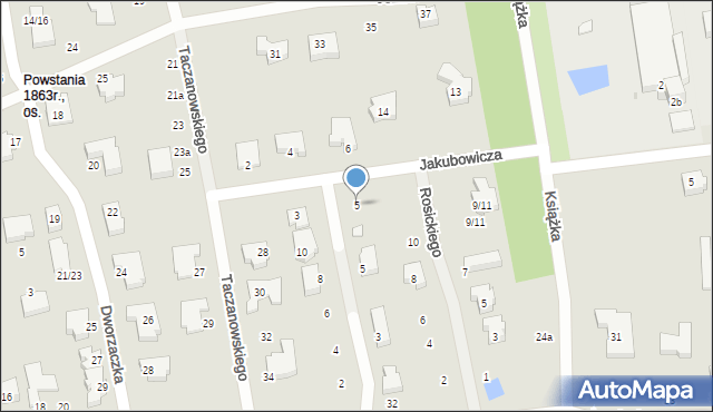 Łódź, Jakubowicza Wojciecha, ks., 5, mapa Łodzi