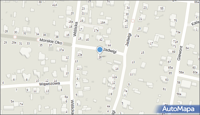 Łódź, Jadwigi, 16, mapa Łodzi