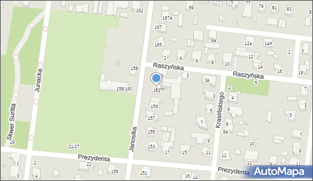 Łódź, Janosika, 161, mapa Łodzi