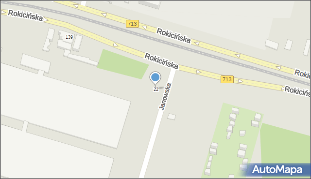 Łódź, Janowska, 22, mapa Łodzi
