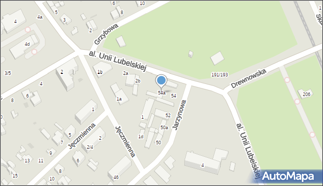 Łódź, Jarzynowa, 54a, mapa Łodzi