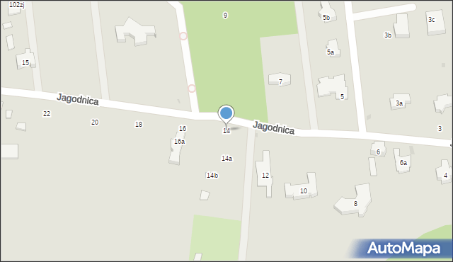 Łódź, Jagodnica, 14, mapa Łodzi