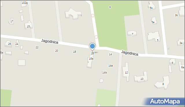 Łódź, Jagodnica, 16, mapa Łodzi
