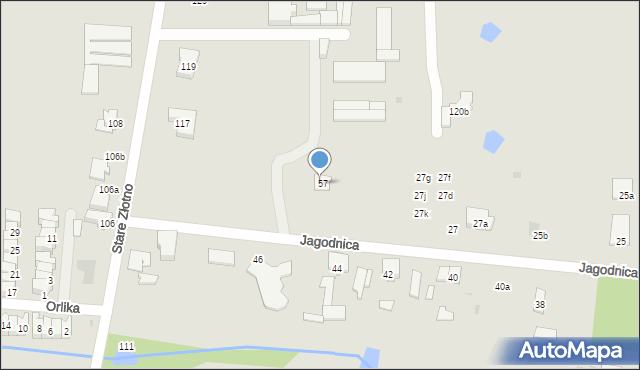 Łódź, Jagodnica, 27, mapa Łodzi