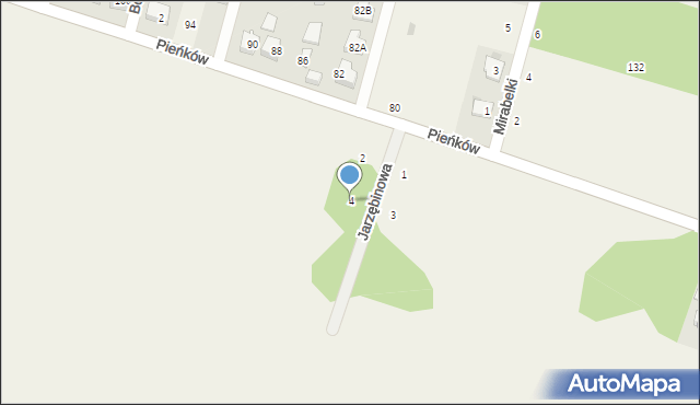 Łomna-Las, Jarzębinowa, 4, mapa Łomna-Las