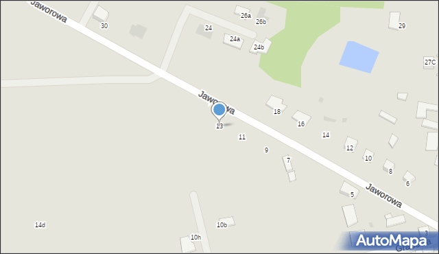 Łomża, Jaworowa, 13, mapa Łomży