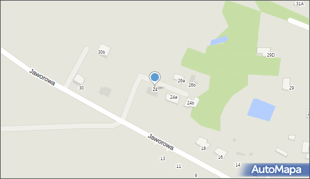 Łomża, Jaworowa, 24, mapa Łomży
