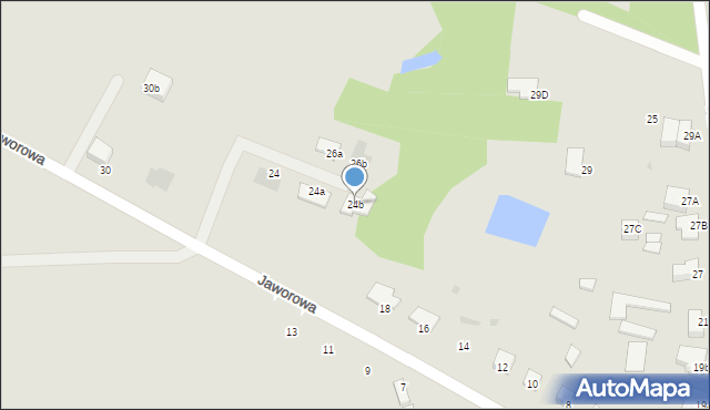 Łomża, Jaworowa, 24b, mapa Łomży
