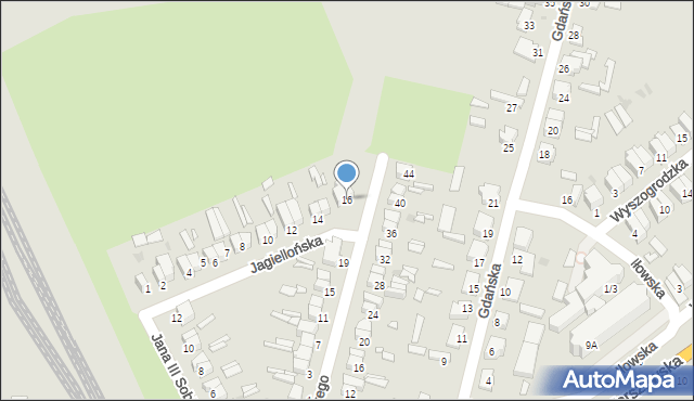 Łowicz, Jagiellońska, 16, mapa Łowicza