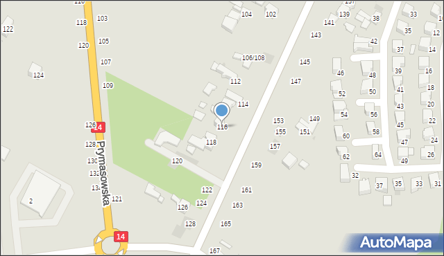 Łowicz, Jana Pawła II, 116, mapa Łowicza