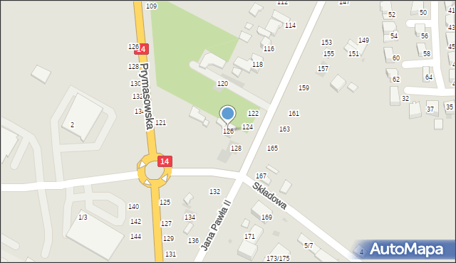 Łowicz, Jana Pawła II, 126, mapa Łowicza