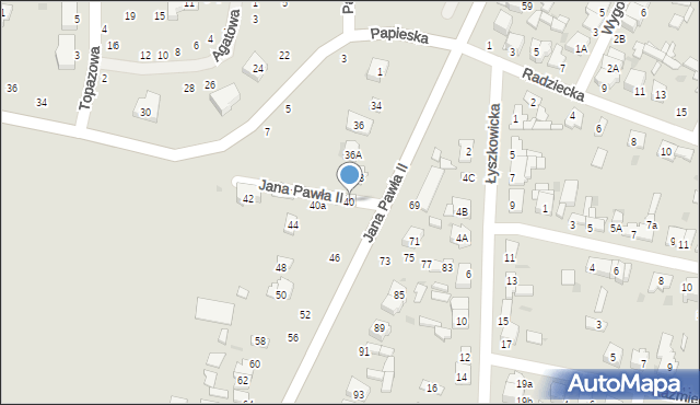 Łowicz, Jana Pawła II, 40, mapa Łowicza