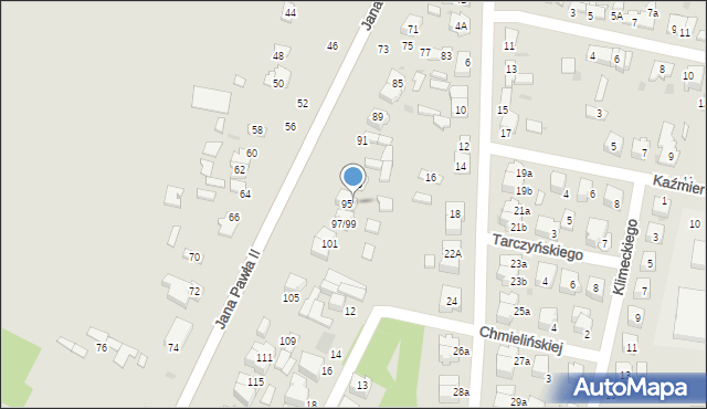 Łowicz, Jana Pawła II, 97, mapa Łowicza