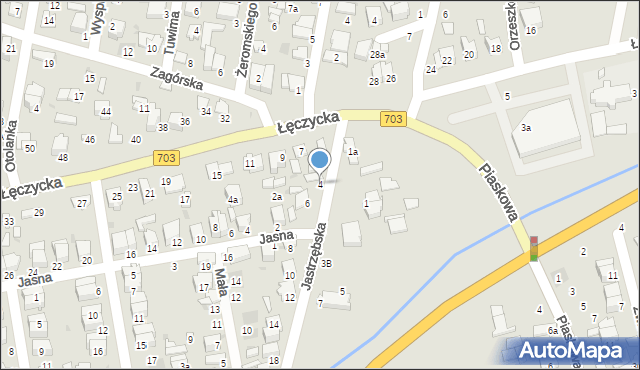 Łowicz, Jastrzębska, 4, mapa Łowicza