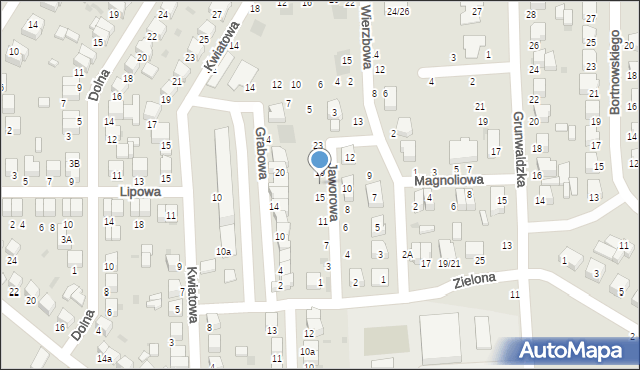 Łowicz, Jaworowa, 17, mapa Łowicza