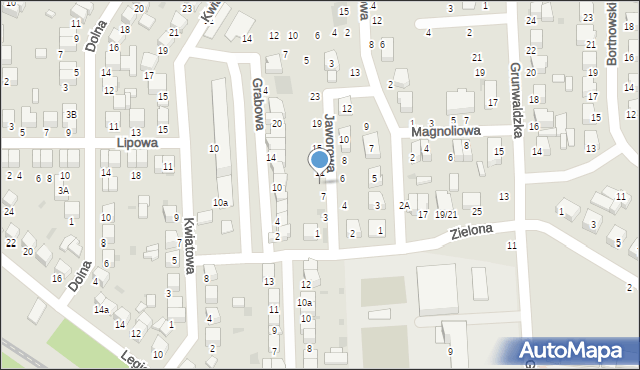 Łowicz, Jaworowa, 9, mapa Łowicza