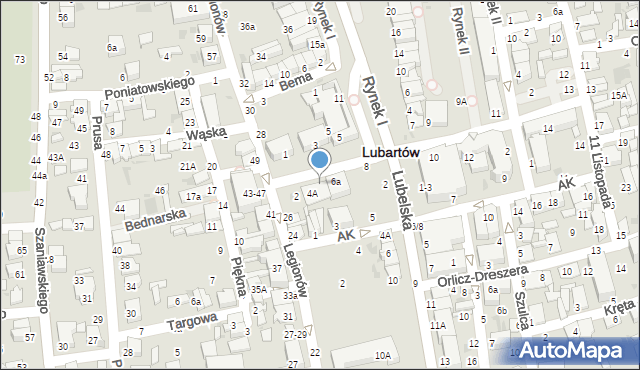 Lubartów, Jana Pawła II, 6, mapa Lubartów