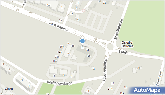 Lubin, Jana Pawła II, 1c, mapa Lubin