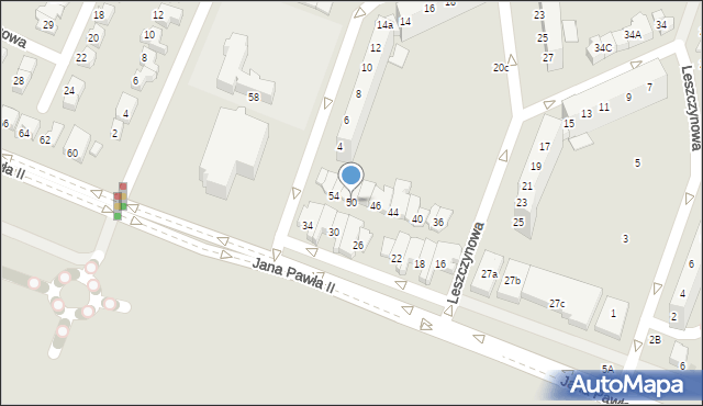 Lubin, Jana Pawła II, 50, mapa Lubin