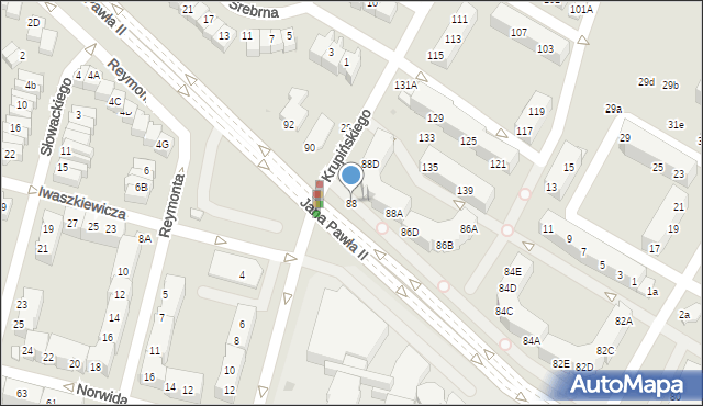 Lubin, Jana Pawła II, 88, mapa Lubin