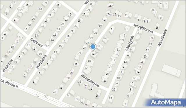 Lubin, Jarzębinowa, 14, mapa Lubin