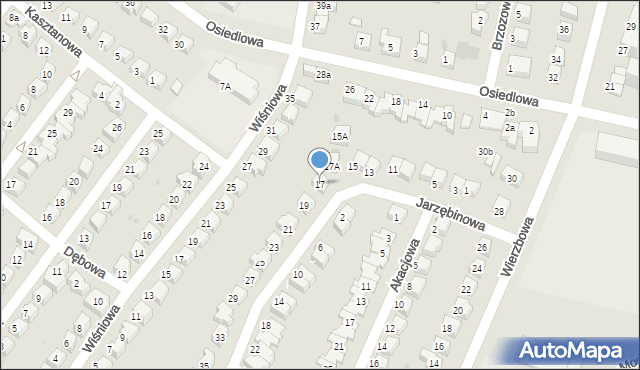 Lubin, Jarzębinowa, 17, mapa Lubin