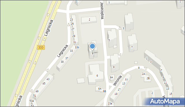 Lubin, Jastrzębia, 4, mapa Lubin