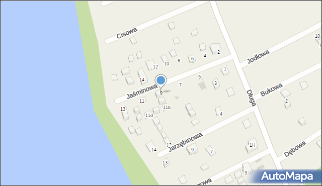 Lubkowo, Jaśminowa, 9, mapa Lubkowo