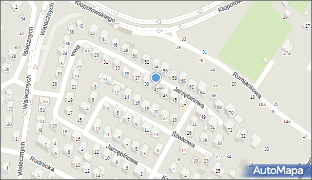 Lublin, Jarzębinowa, 41, mapa Lublina