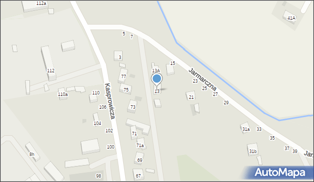 Lublin, Jarmarczna, 13, mapa Lublina