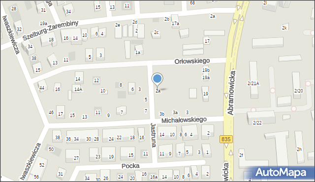Lublin, Jastruna Mieczysława, 2a, mapa Lublina