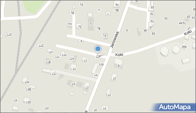 Lublin, Janowska, 11F, mapa Lublina