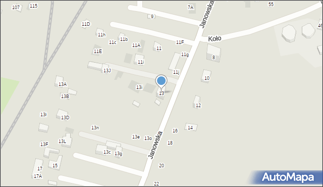 Lublin, Janowska, 13, mapa Lublina