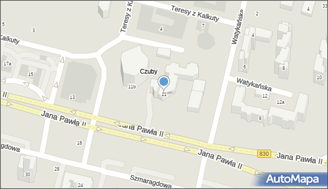 Lublin, Jana Pawła II, 11, mapa Lublina