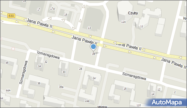 Lublin, Jana Pawła II, 18, mapa Lublina