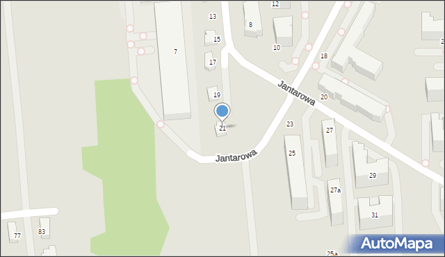 Lublin, Jantarowa, 21, mapa Lublina