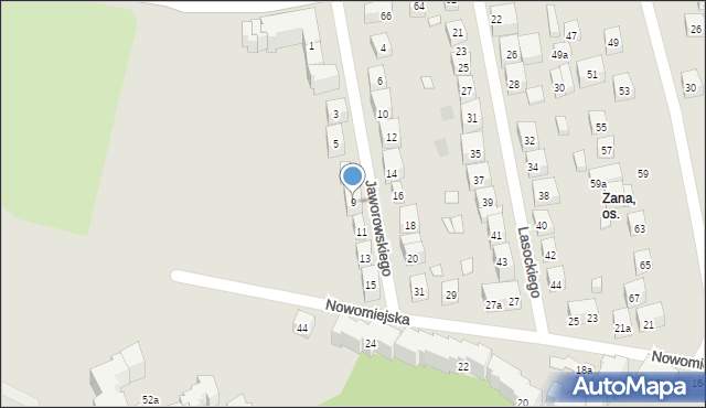 Lublin, Jaworowskiego Aleksandra, dr., 9, mapa Lublina