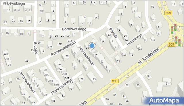 Lublin, Jankowskiego Józefa, 21, mapa Lublina