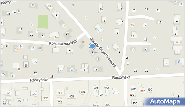 Lublin, Jacyny-Onyszkiewicza Tadeusza, 6, mapa Lublina