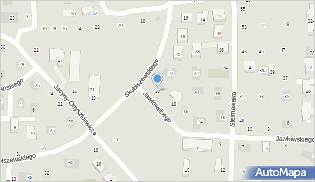 Lublin, Jawłowskiego Hieronima, 20, mapa Lublina