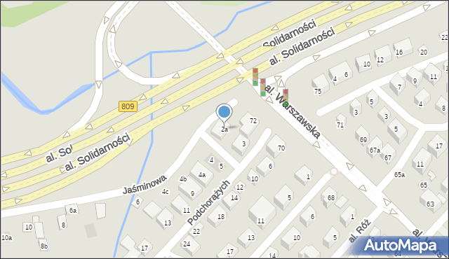 Lublin, Jaśminowa, 2a, mapa Lublina